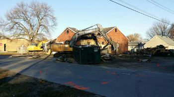 Building demolition continues